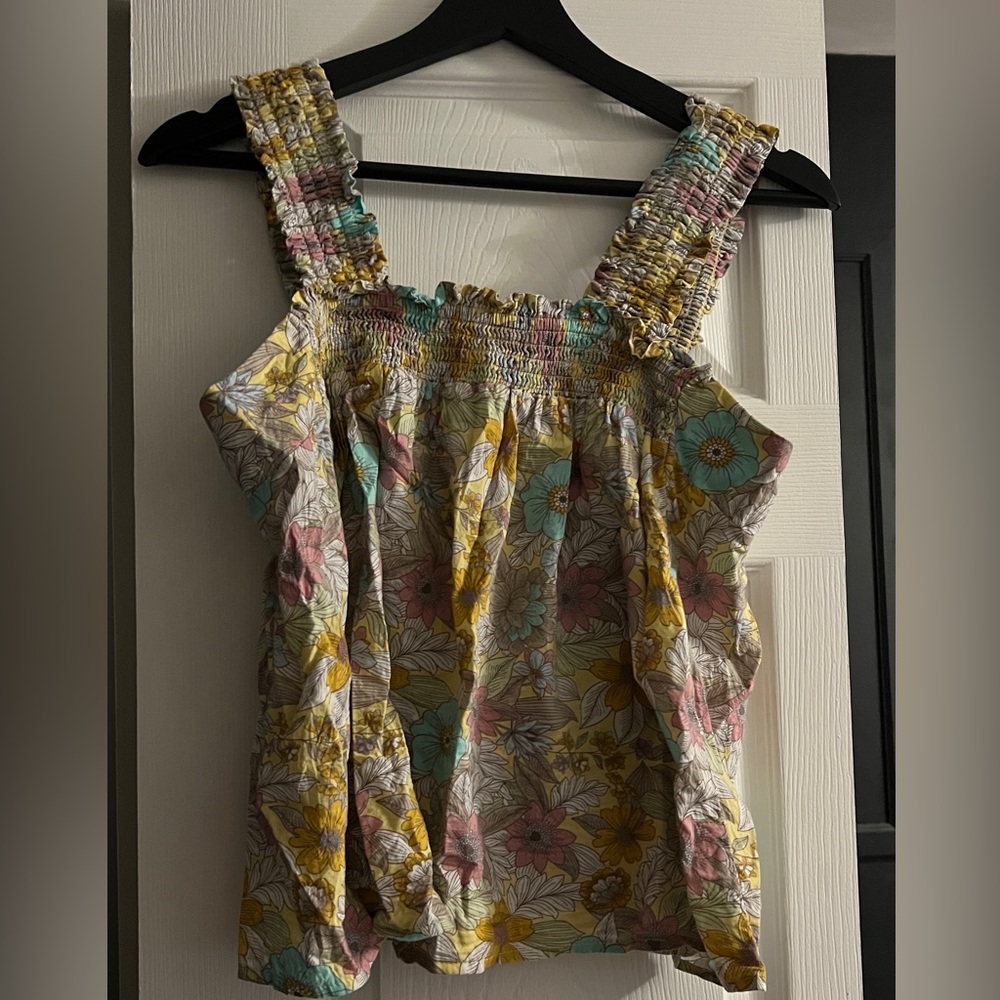 top with flower print